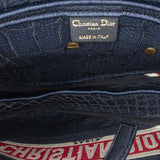 Dior Velvet Embroidered Crocodile Effect Saddle Bag