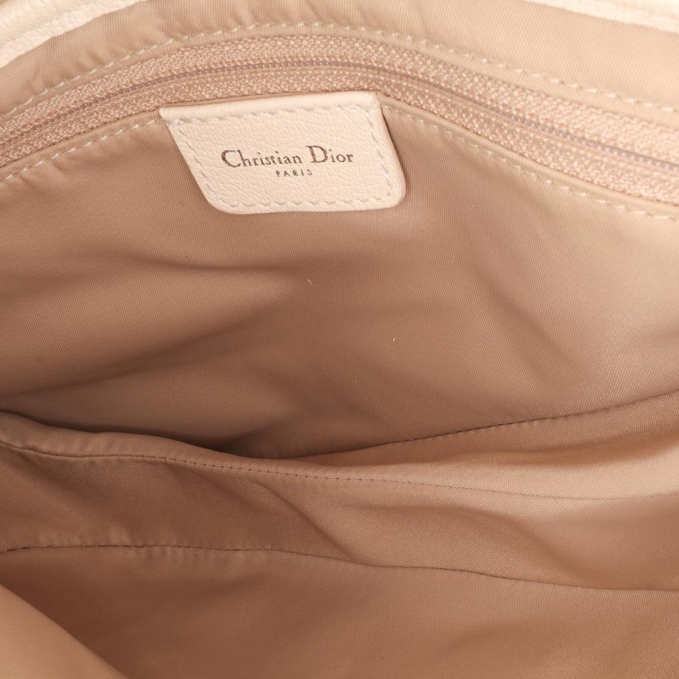 Dior Woven Trim Grained Calfskin Saddle Bag