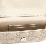 Dior Beige Calfskin Cannage Lady Dior Talk Phone Pouch