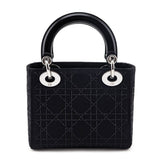 Dior Black Canvas Crystal Studded Cannage Mini Lady Dior