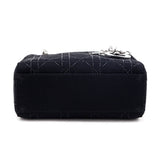 Dior Black Canvas Crystal Studded Cannage Mini Lady Dior