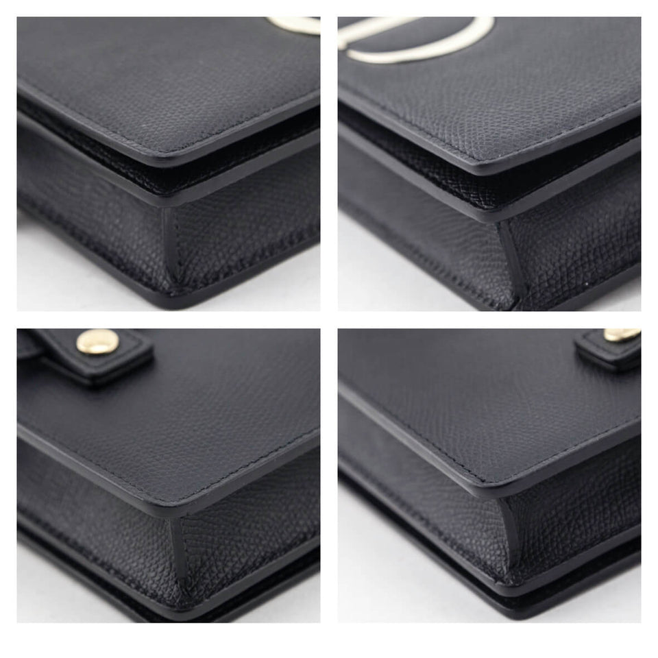 Dior Black Grained Calfskin 2-in-1 30 Montaigne Pouch