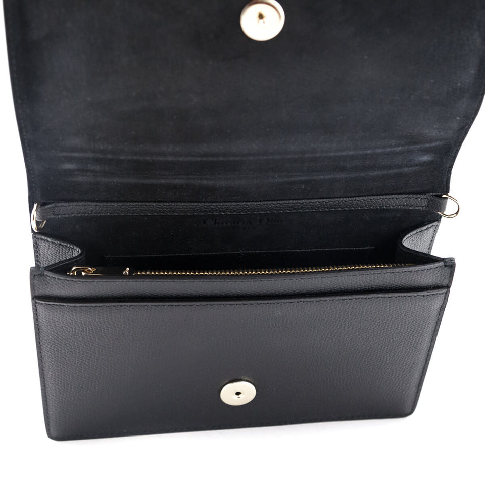 Dior Black Grained Calfskin 2-in-1 30 Montaigne Pouch
