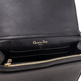 Dior Black Grained Calfskin Diorama Wallet on Chain Clutch