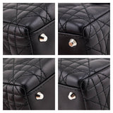 Dior Black Lambskin Cannage Mini Lady Dior