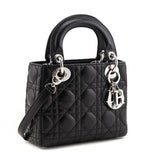 Dior Black Lambskin Cannage Mini Lady Dior
