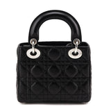 Dior Black Lambskin Cannage Mini Lady Dior