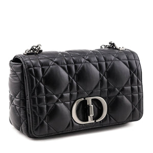 Dior Black Lambskin Quilted Macrocannage Medium Caro Bag