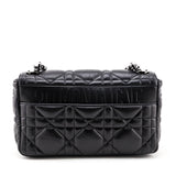 Dior Black Lambskin Quilted Macrocannage Medium Caro Bag