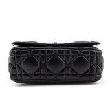 Dior Black Lambskin Quilted Macrocannage Medium Caro Bag