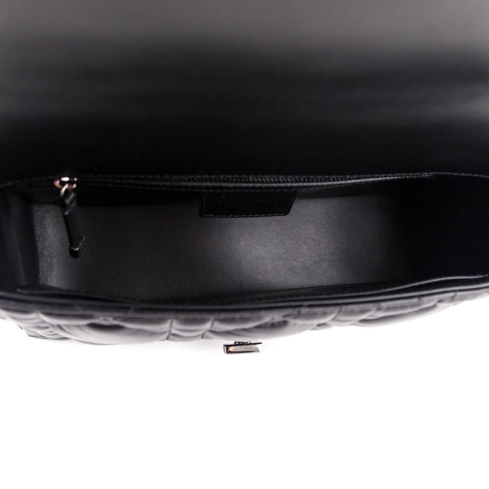 Dior Black Lambskin Quilted Macrocannage Medium Caro Bag