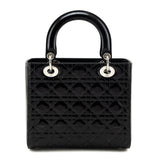 Dior Black Patent Cannage Medium Lady Dior