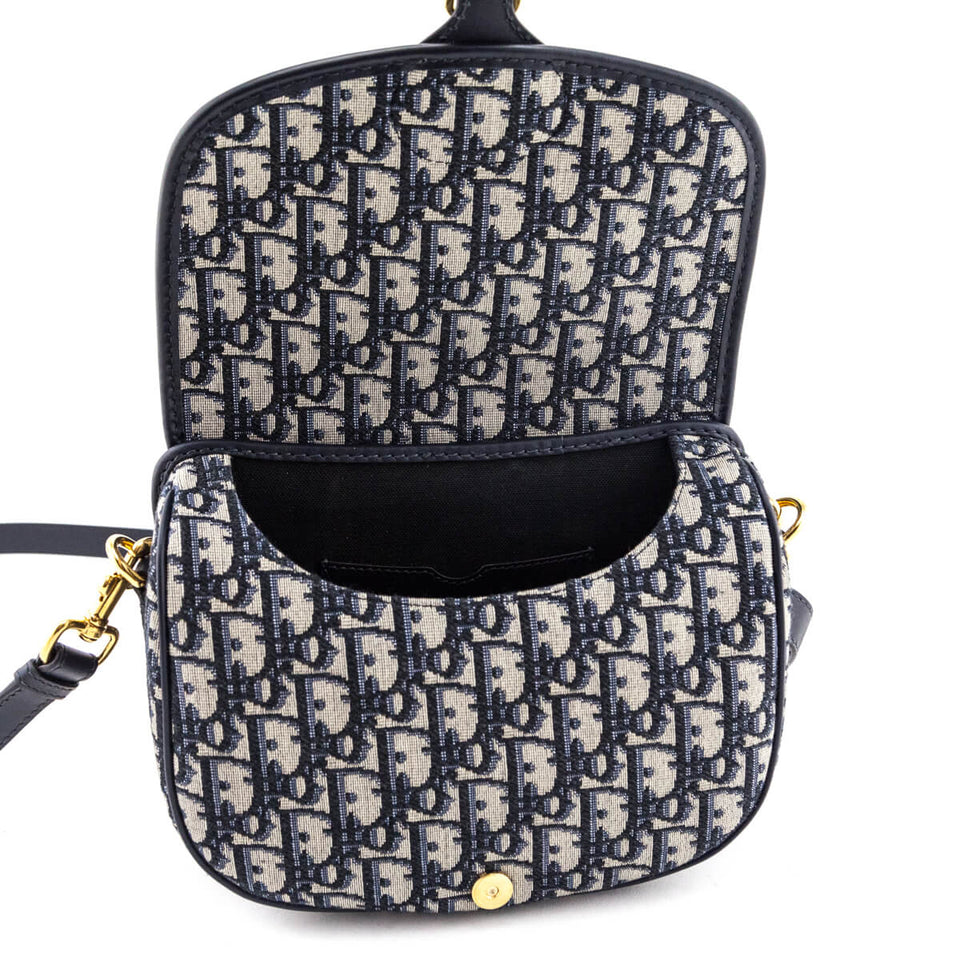 Dior Blue Oblique Jacquard Medium Bobby Flap Bag
