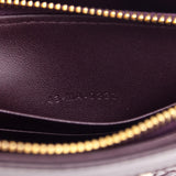 Dior Burgundy Patent Quilted Cannage Caro Zipped Pouch With Chain