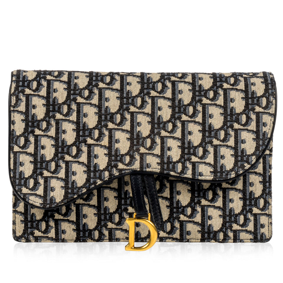 Christian Dior Oblique Saddle Clutch