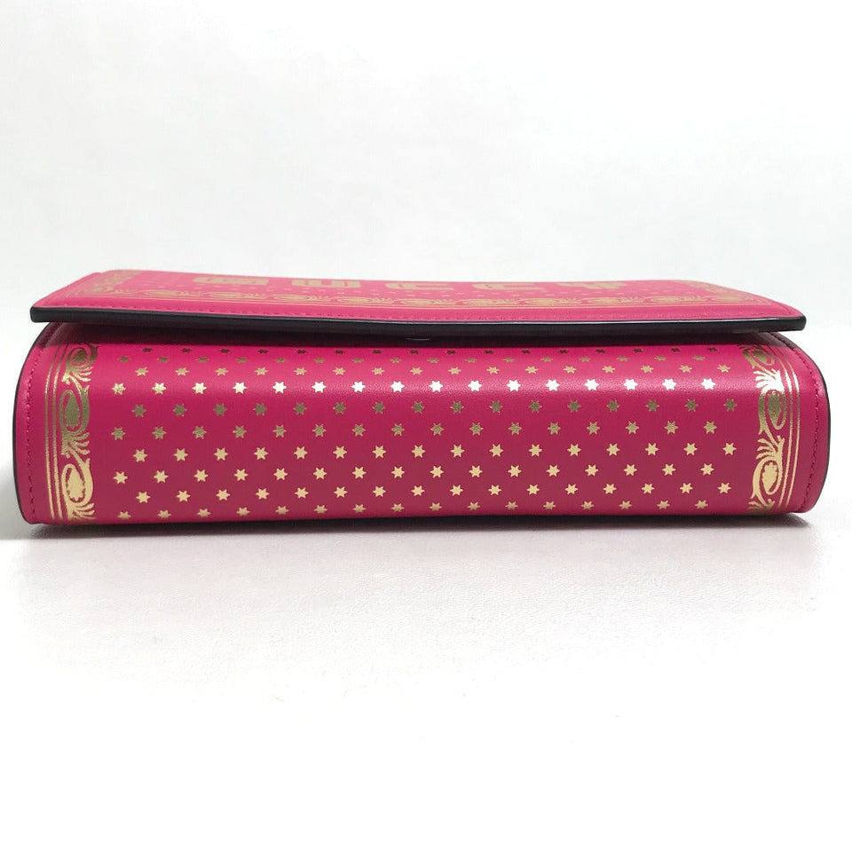 Gucci Long Wallet Purse 524967 leather Pink / Gold GUCCY logo Women