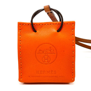 Hermes charm Anjou Miro, Swift, Silver Orange Shopper charm Sac Orange Women