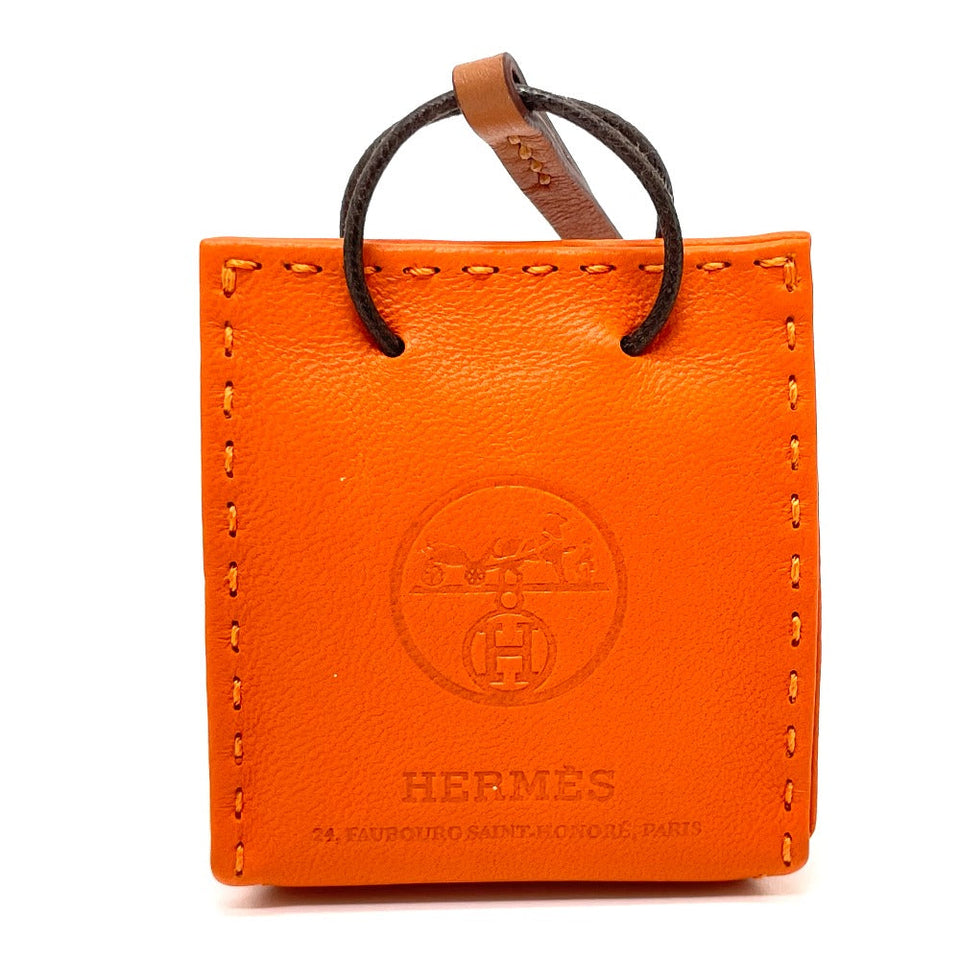 Hermes charm Anjou Miro, Swift, Silver Orange Shopper charm Sac Orange Women