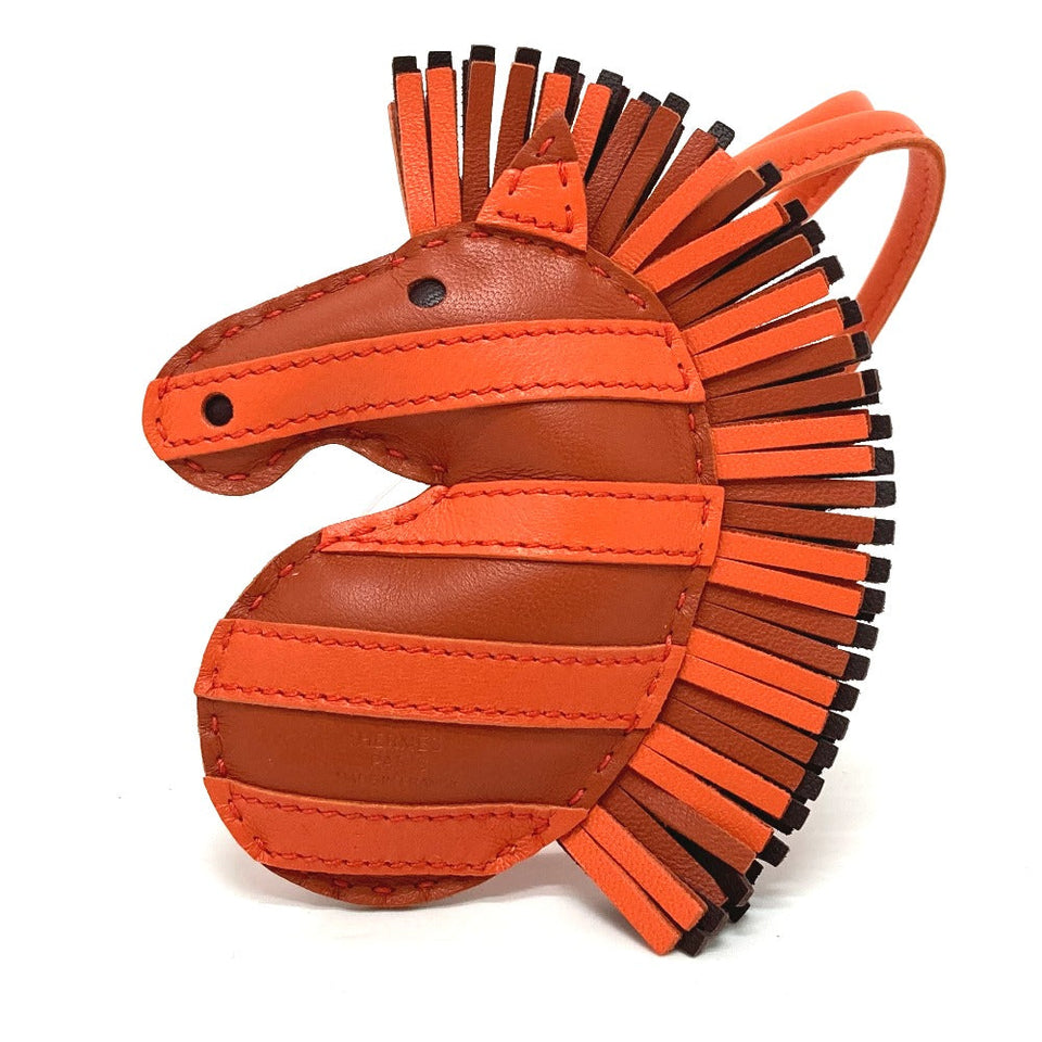Hermes Bag charm Anyo Miro Orange zebra Gee Gee Savannah Women