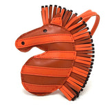 Hermes Bag charm Anyo Miro Orange zebra Gee Gee Savannah Women