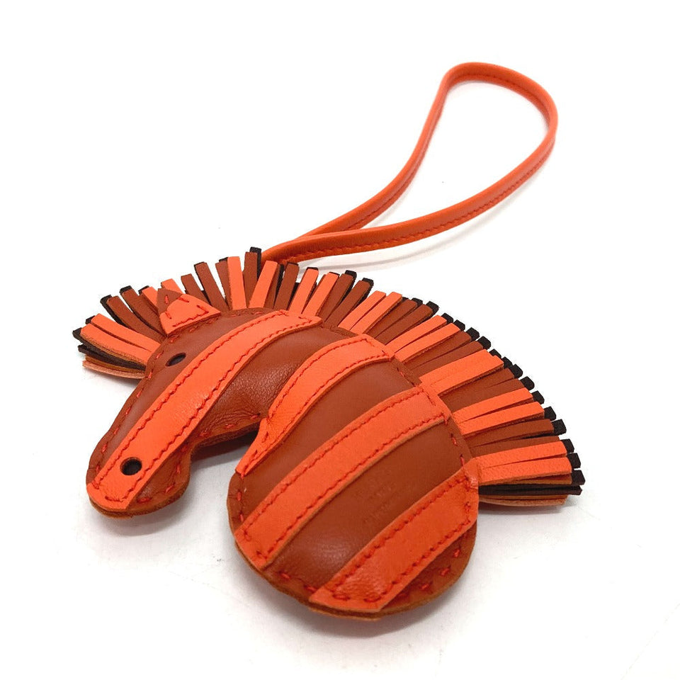 Hermes Bag charm Anyo Miro Orange zebra Gee Gee Savannah Women