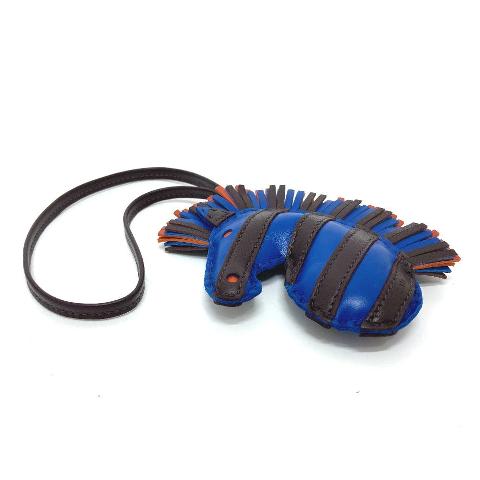 Hermes Bag charm Anyo Miro blue zebra Gee Gee Savannah Women