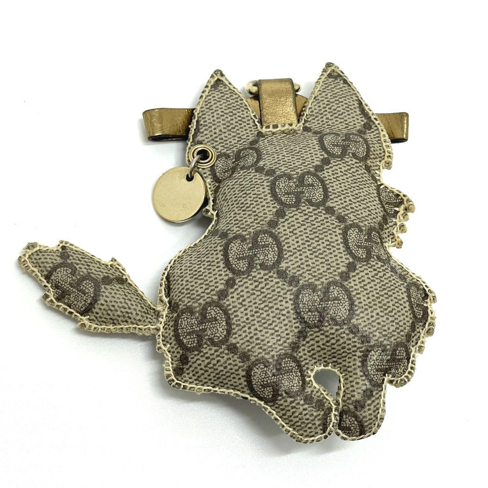 Gucci charm GG Supreme Canvas beige Fox Guccioli