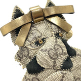 Gucci charm GG Supreme Canvas beige Fox Guccioli