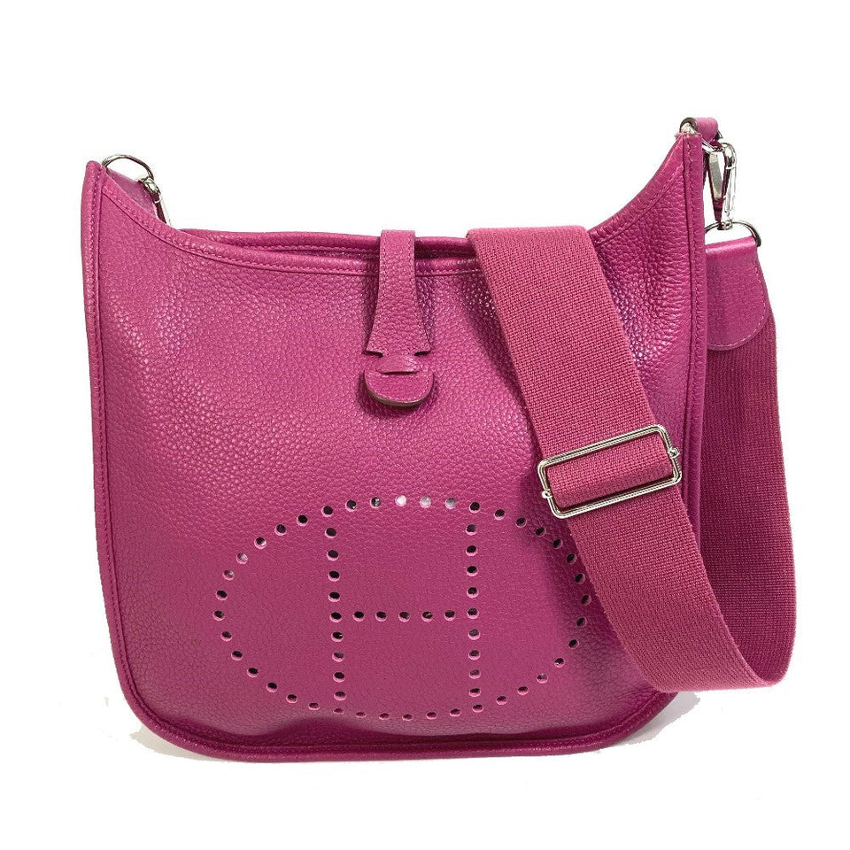 Hermes Shoulder Bag Taurillon Clemence Purple type Evelyn3 PM Troyes Women
