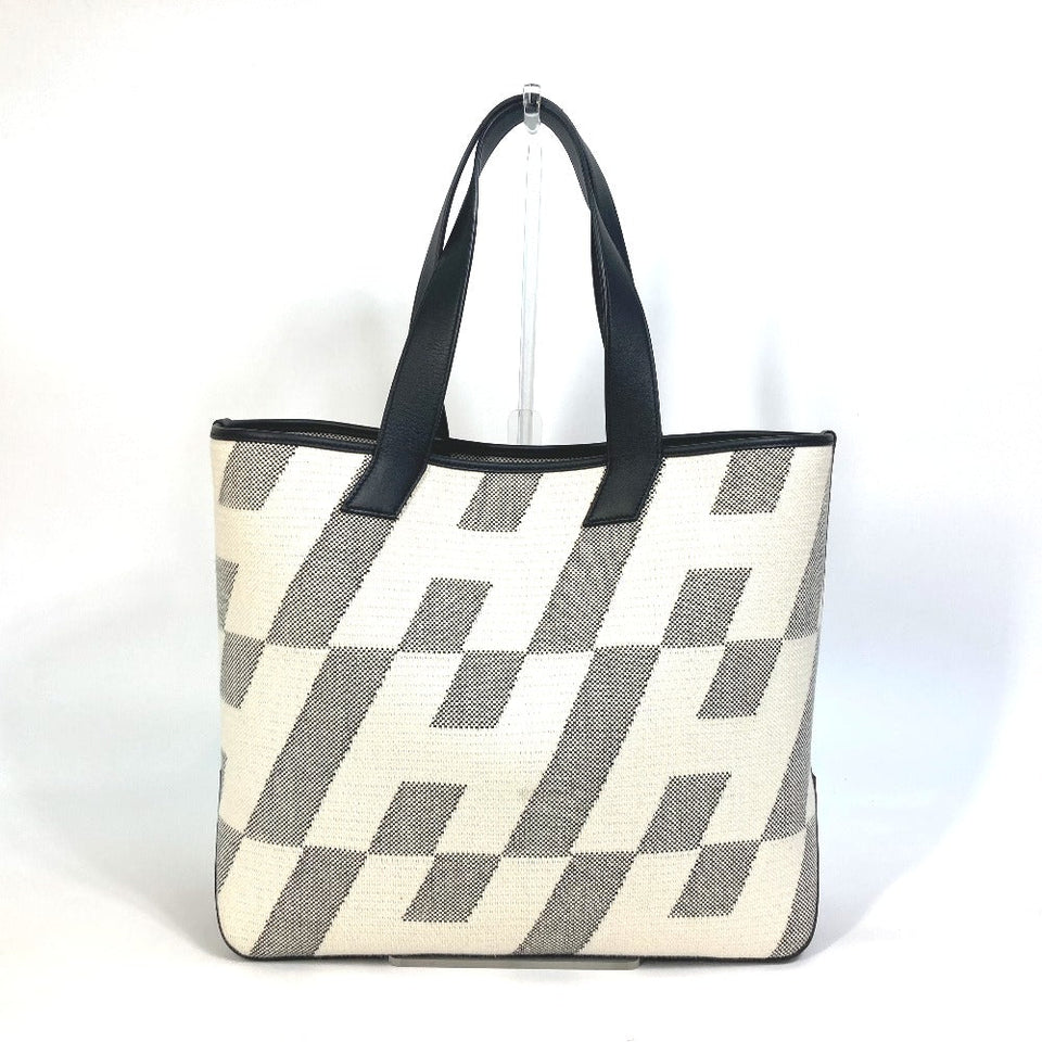 Hermes Tote Bag Canvas, Vaux Swift Black / White / Gray Hippo Bias H 40 Ambier GM Women
