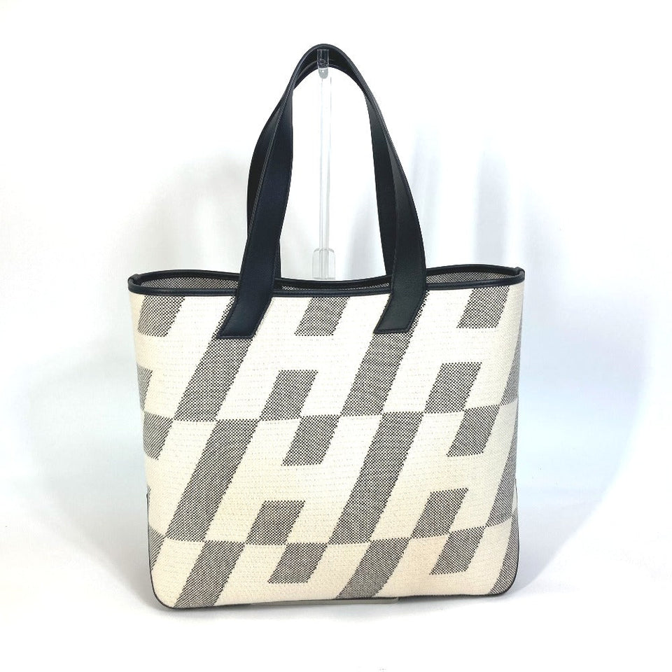Hermes Tote Bag Canvas, Vaux Swift Black / White / Gray Hippo Bias H 40 Ambier GM Women