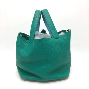 Hermes Handbag Taurillon Clemence green Picotin Lock Eclat MM 22 Women
