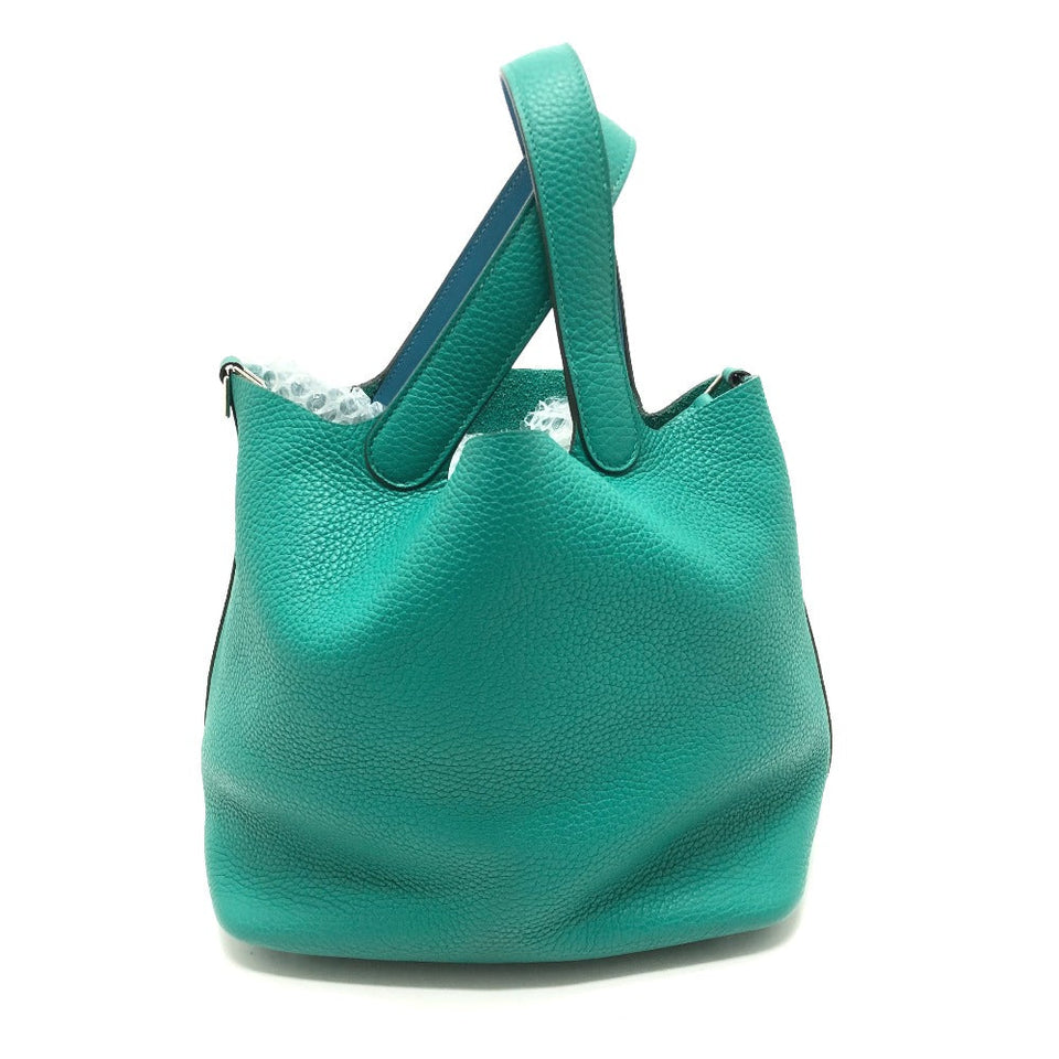 Hermes Handbag Taurillon Clemence green Picotin Lock Eclat MM 22 Women