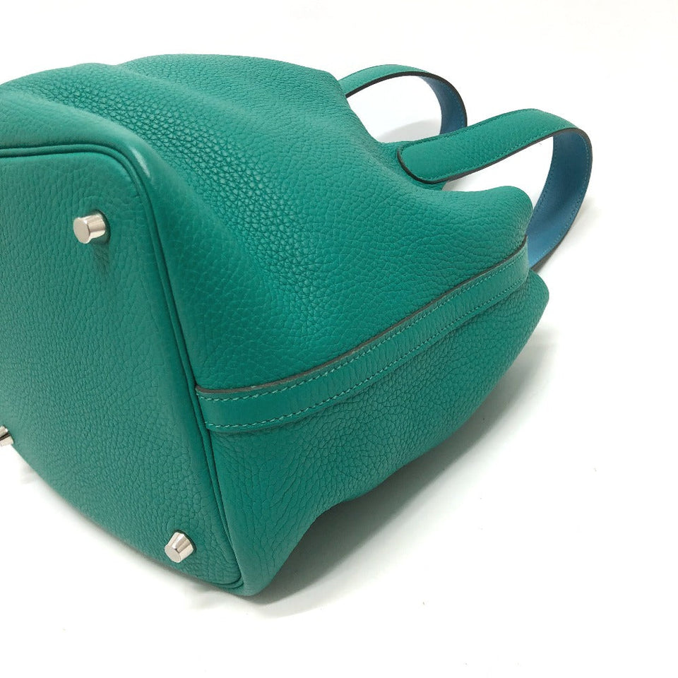 Hermes Handbag Taurillon Clemence green Picotin Lock Eclat MM 22 Women