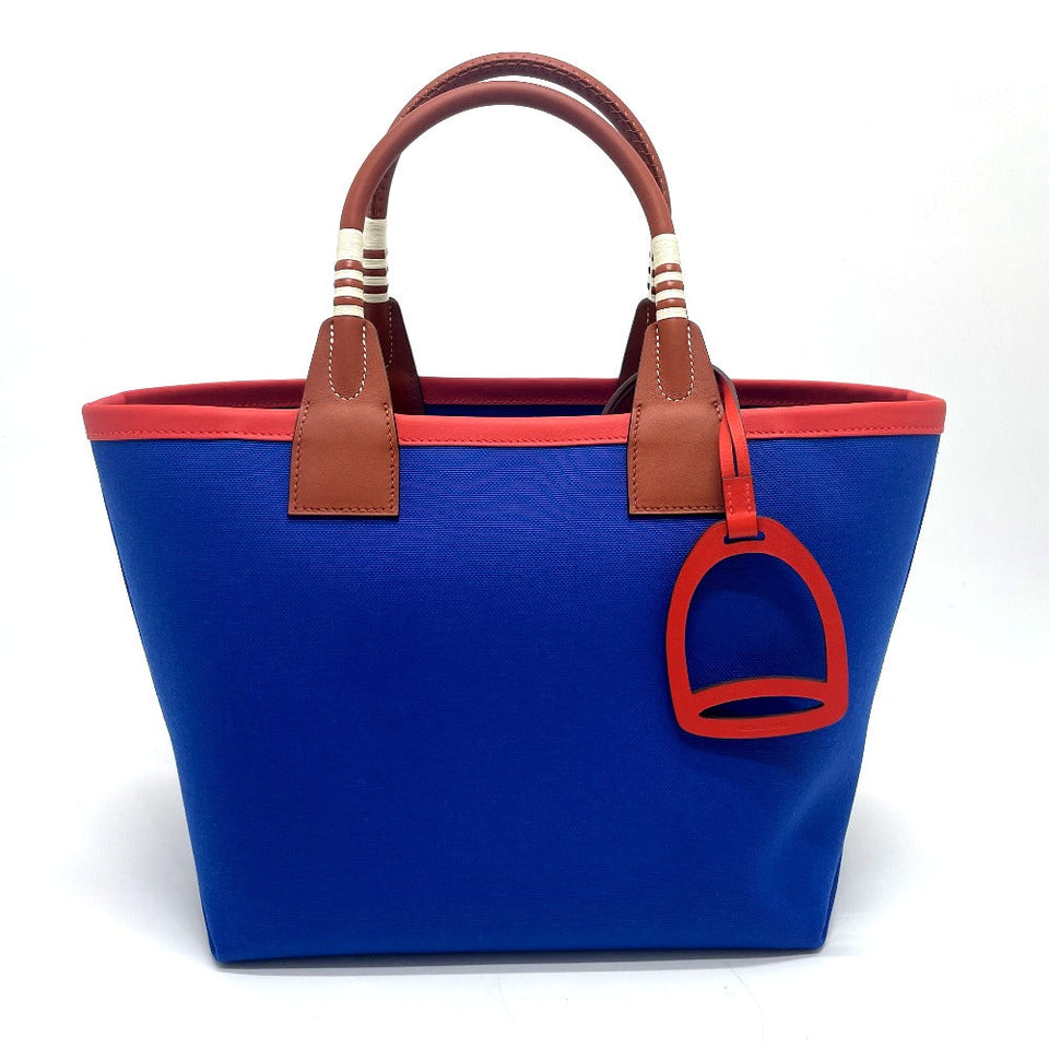 Hermes Handbag Toile H, Vaux Swift blue Steeple 25 Women