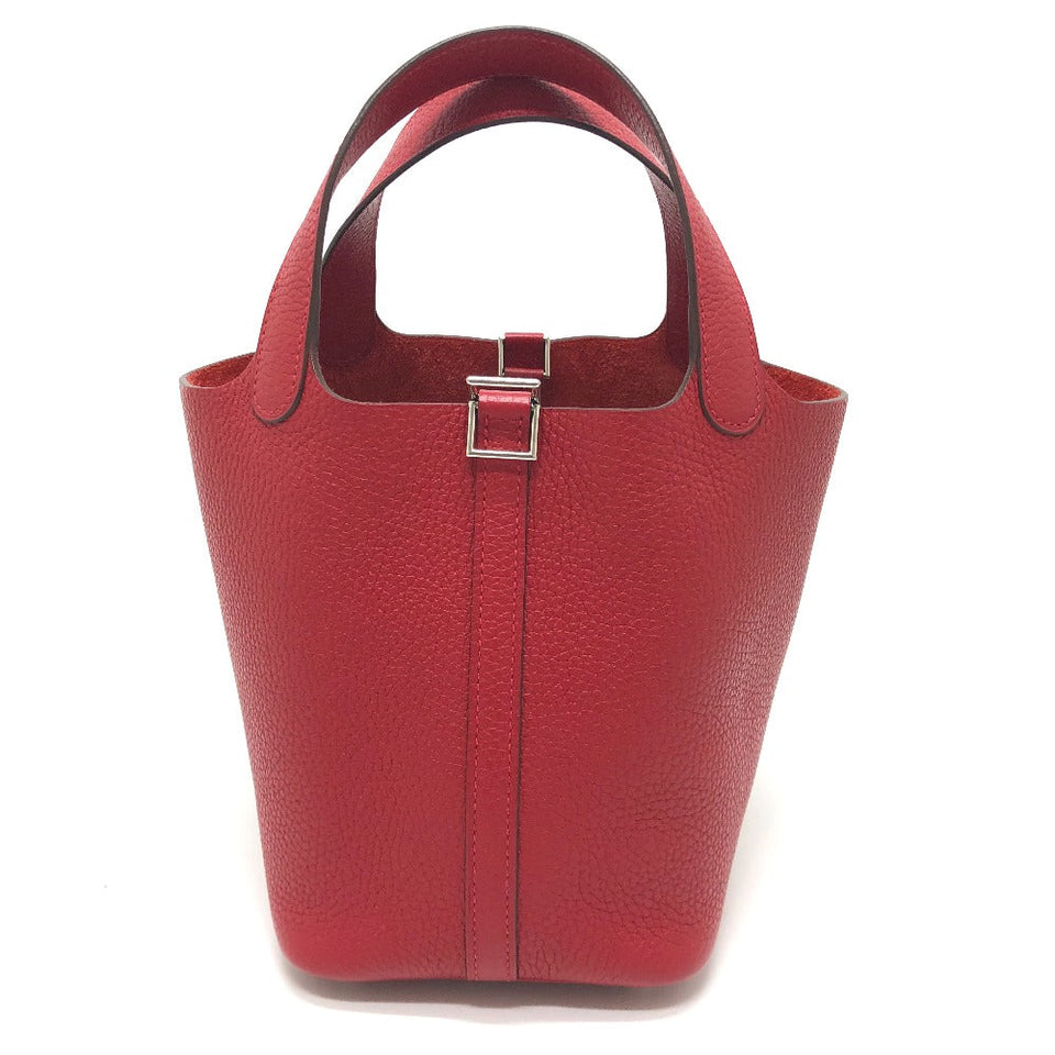 Hermes Handbag Taurillon Clemence Red Picotan Lock PM 18 Women