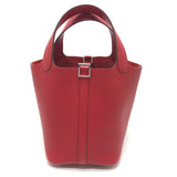 Hermes Handbag Taurillon Clemence Red Picotan Lock PM 18 Women