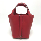 Hermes Handbag Taurillon Clemence Red Picotan Lock PM 18 Women