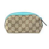 Gucci Cosmetics Pouch 29596 GG canvas Beige x blue GG Women