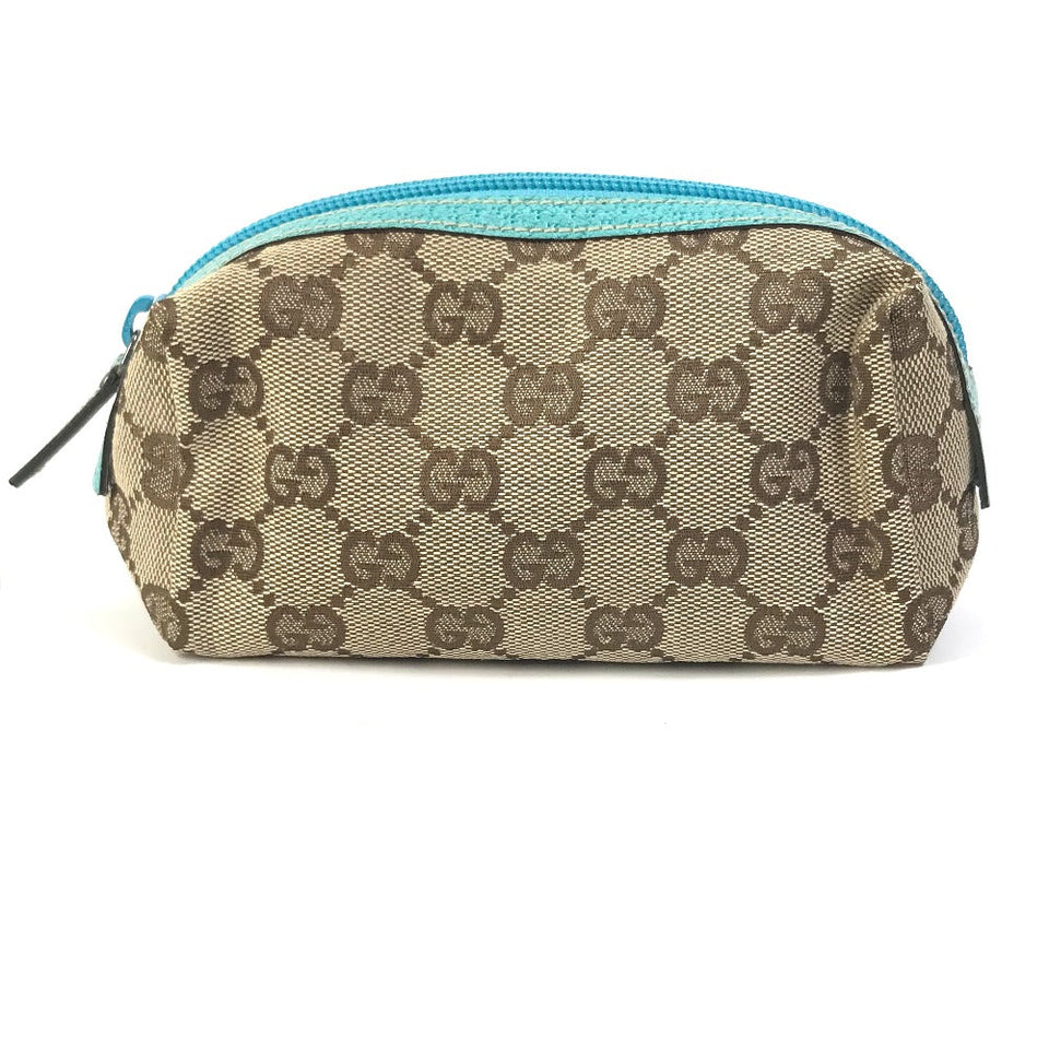 Gucci Cosmetics Pouch 29596 GG canvas Beige x blue GG Women