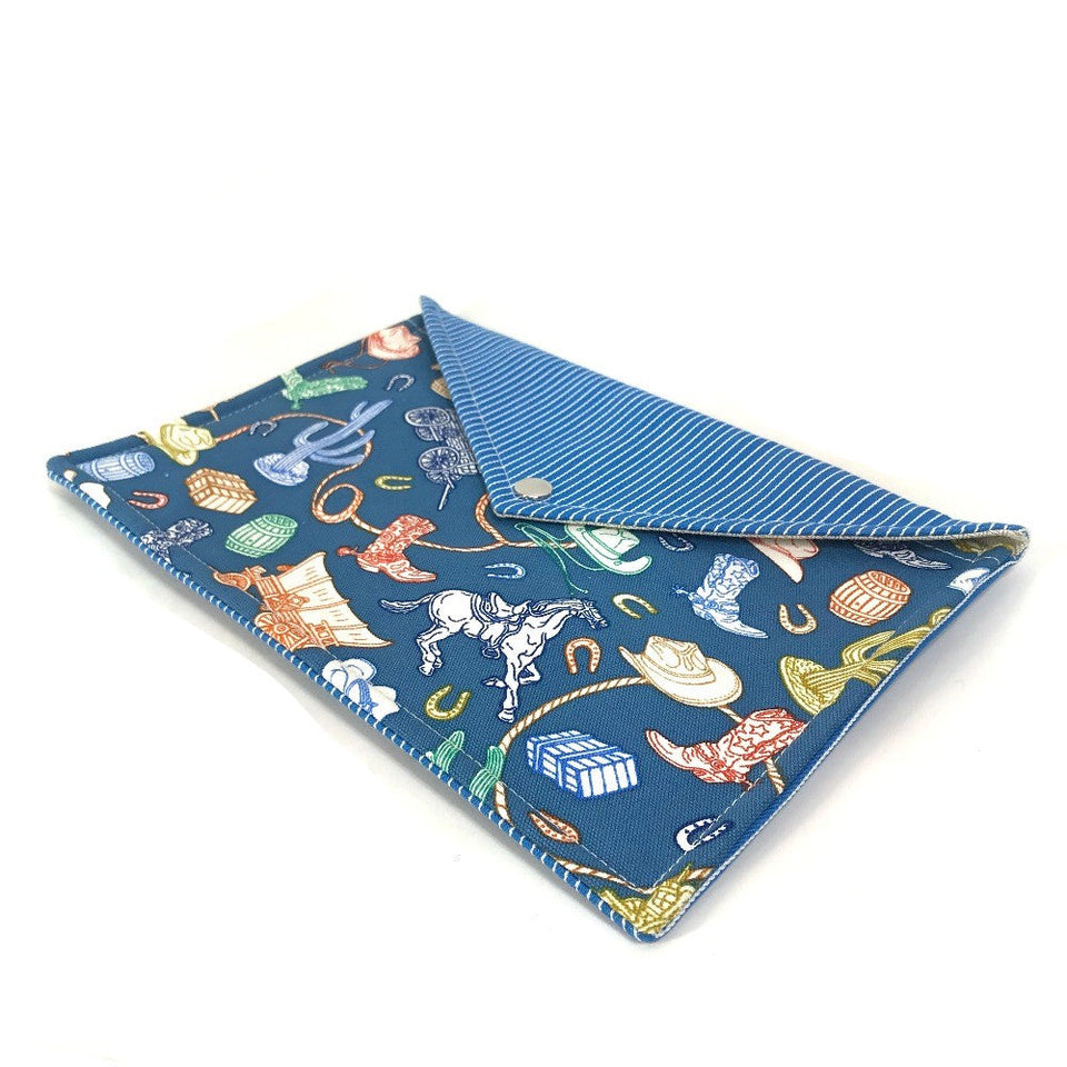 Hermes Pouch cotton blue flat Western Company GM Women