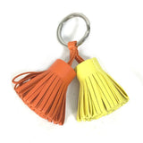 Hermes key ring Anyo Miro Orange x yellow Bag charm key ring fringe Carmen Unodos Women