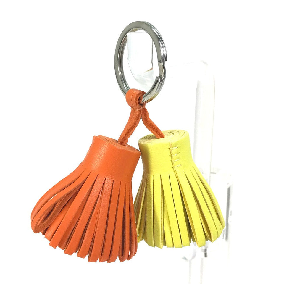 Hermes key ring Anyo Miro Orange x yellow Bag charm key ring fringe Carmen Unodos Women