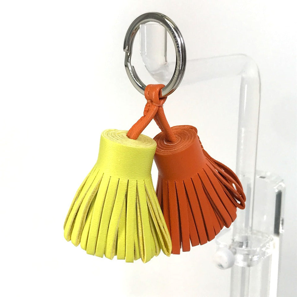 Hermes key ring Anyo Miro Orange x yellow Bag charm key ring fringe Carmen Unodos Women