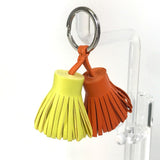 Hermes key ring Anyo Miro Orange x yellow Bag charm key ring fringe Carmen Unodos Women