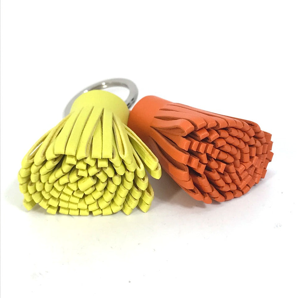 Hermes key ring Anyo Miro Orange x yellow Bag charm key ring fringe Carmen Unodos Women
