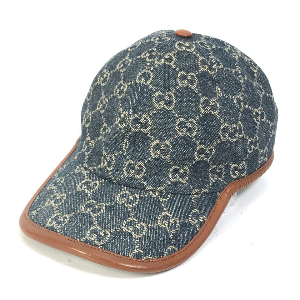 Gucci cap 656206 GG canvas Navy denim GG logo M 58cm