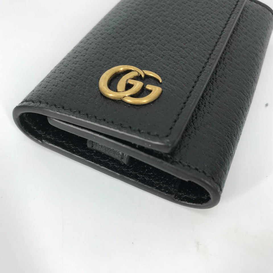 Gucci Key case Key holder  435305 leather black GG Marmont six hooks Women