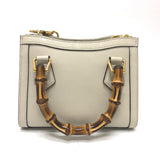 Gucci Shoulder Bag 655661 leather white GG Marmont Diana Bamboo Women
