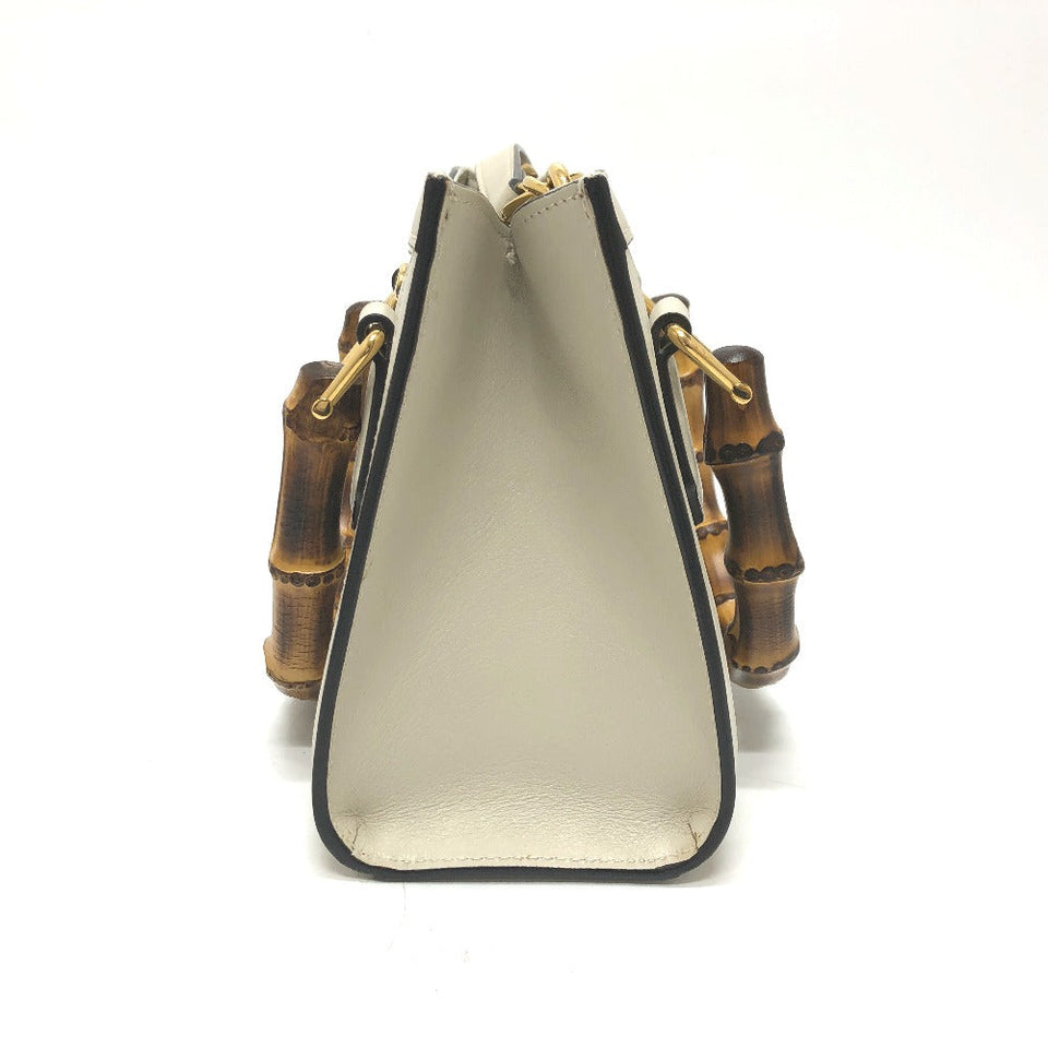 Gucci Shoulder Bag 655661 leather white GG Marmont Diana Bamboo Women